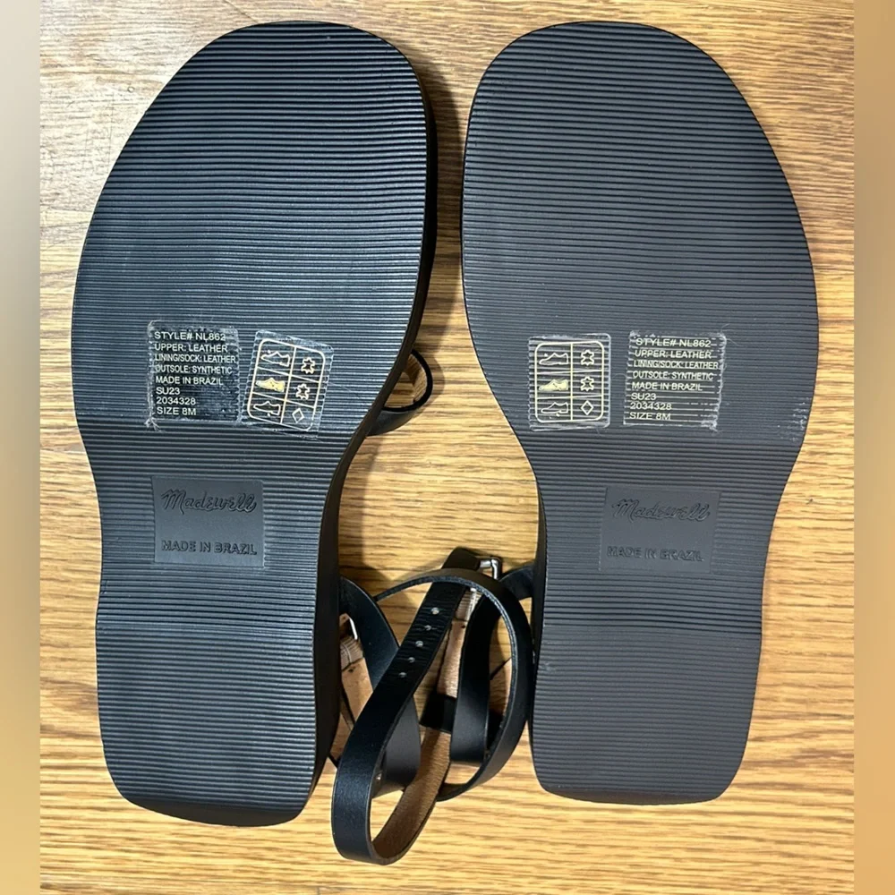 NWOB Madewell Black‎ Strappy Sandals